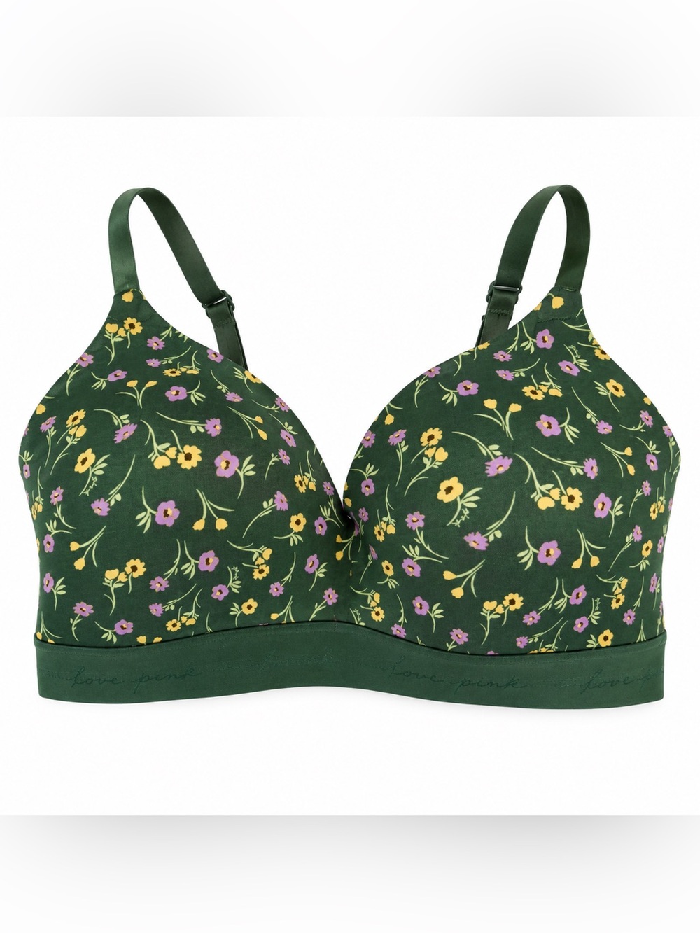 Victoria's Secret Floral Bra in Green & Pink 36D NWT